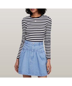 【トミーヒルフィガー/TOMMY HILFIGER】のTJW ESSENTIAL RIB STRIPE TOP L 人気、トレンドファッション・服の通販 founy(ファニー) ファッション Fashion レディースファッション WOMEN |ID:prp329100004248911