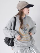 【エヘカソポ/ehka sopo】のエンブレム刺繍スウェット 人気、トレンドファッション・服の通販 founy(ファニー) ファッション Fashion レディースファッション WOMEN トップス・カットソー Tops/Tshirt パーカ Sweats スウェット Sweat スウェット Sweat thumbnail グレー|ID: prp329100004248955 ipo3291000000029486927