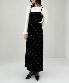 【ヘザー/Heather】のリボンベロアキャミワンピース 人気、トレンドファッション・服の通販 founy(ファニー) ファッション Fashion レディースファッション WOMEN ワンピース Dress キャミワンピース No Sleeve Dresses おすすめ Recommend カーディガン Cardigan シンプル Simple ベロア Velor リボン Ribbon エレガント 上品 Elegant |ID:prp329100004249650