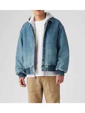 【リーバイス/Levis / MEN】のROWAN スタジアムジャケット ミディアムインディゴ FINALLY MADE IT 人気、トレンドファッション・服の通販 founy(ファニー) ファッション Fashion メンズファッション MEN クラシック Classic ジャケット Jacket スウェット Sweat セーター Sweater デニム Denim パーカー Hoodie フィット Fit フロント Front リラックス Relax |ID:prp329100004249724