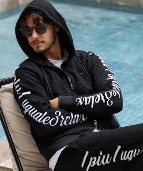 【シフォン/SHIFFON / MEN】の1PIU1UGUALE3 RELAX/USK-24019 クレープニットロゴジップパーカー 人気、トレンドファッション・服の通販 founy(ファニー) ファッション Fashion メンズファッション MEN ショーツ Shorts スマート Smart セットアップ Set Up 人気 Popularity リラックス Relax 夏 Summer |ID:prp329100004249901