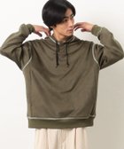 【コムサイズム/COMME CA ISM / MEN】のカットスエードカラーステッチプルオーバーパーカ カーキ|ID: prp329100004249982 ipo3291000000029495040