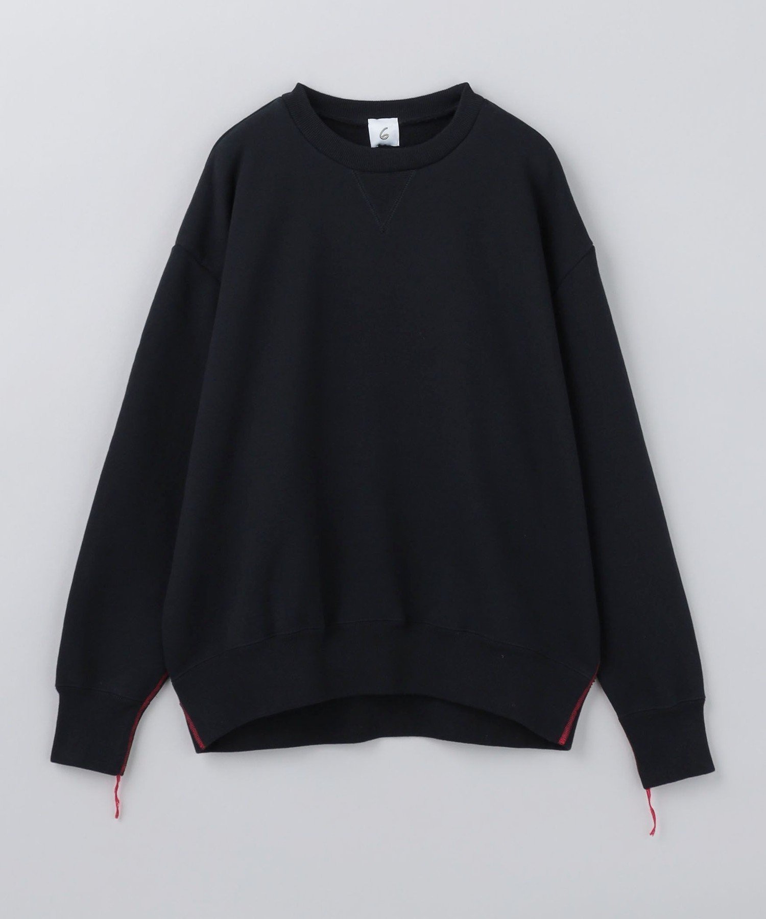 【ビューティ&ユース ユナイテッドアローズ/BEAUTY&YOUTH / UNITED ARROWS】の6(ROKU) コットンウラケ カラーステッチ クルーネック プルオーバー 25SS インテリア・キッズ・メンズ・レディースファッション・服の通販 founy(ファニー) 　ファッション　Fashion　レディースファッション　WOMEN　トップス・カットソー　Tops/Tshirt　プルオーバー　Pullover　2025年　2025　ベーシック　Basic　モノトーン　Monotone　BLACK|ID: prp329100004250380 ipo3291000000029498749