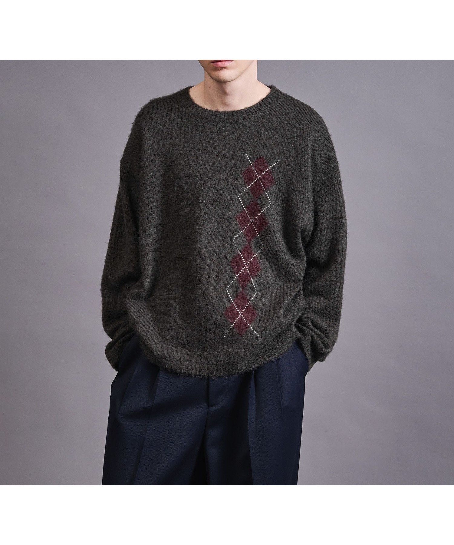 【ビューティ&ユース ユナイテッドアローズ/BEAUTY&YOUTH / UNITED ARROWS / MEN】のモヘヤ ミックス アーガイル ニット 人気、トレンドファッション・服の通販 founy(ファニー) 　ファッション　Fashion　メンズファッション　MEN　おすすめ　Recommend　ビンテージ　Vintage　ミックス　Mix　モヘヤ　Mohair　 other-1|ID: prp329100004250490 ipo3291000000029499480