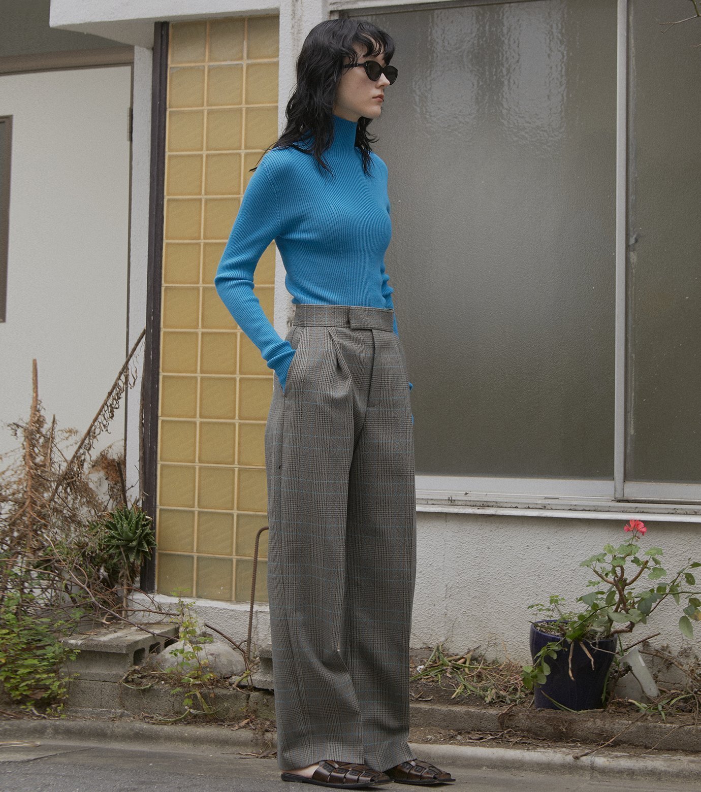 【ルシェル ブルー/LE CIEL BLEU】のチェックタックパンツ / Check Tuck Pants インテリア・キッズ・メンズ・レディースファッション・服の通販 founy(ファニー) 　ファッション　Fashion　レディースファッション　WOMEN　パンツ　Pants　クラシック　Classic　チェック　Check　プリーツ　Pleats　モダン　Modern　ブルー|ID: prp329100004250524 ipo3291000000029499741