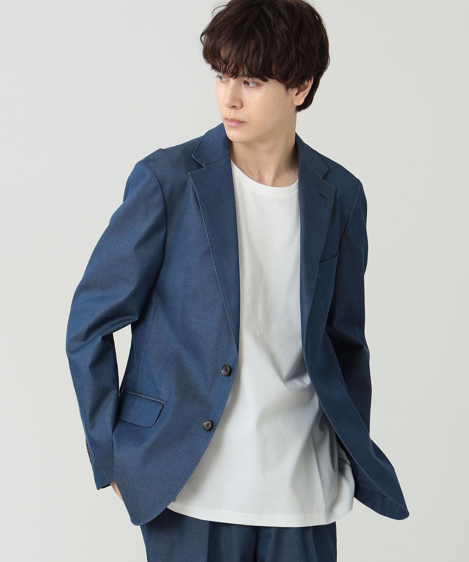 【ビームス ハート/BEAMS HEART / MEN】のストレッチ デニム 2ボタン ジャケット 24AW(セットアップ対応) インテリア・キッズ・メンズ・レディースファッション・服の通販 founy(ファニー) 　ファッション　Fashion　メンズファッション　MEN　セットアップ　Setup/Men　2024年　2024　2024-2025秋冬・A/W　Aw/Autumn/Winter/Fw/Fall/2024-2025　おすすめ　Recommend　ジャケット　Jacket　ストレッチ　Stretch　スラックス　Slacks　セットアップ　Set Up　デニム　Denim　ベーシック　Basic　エレガント 上品　Elegant　BLUE|ID: prp329100004250577 ipo3291000000029499991