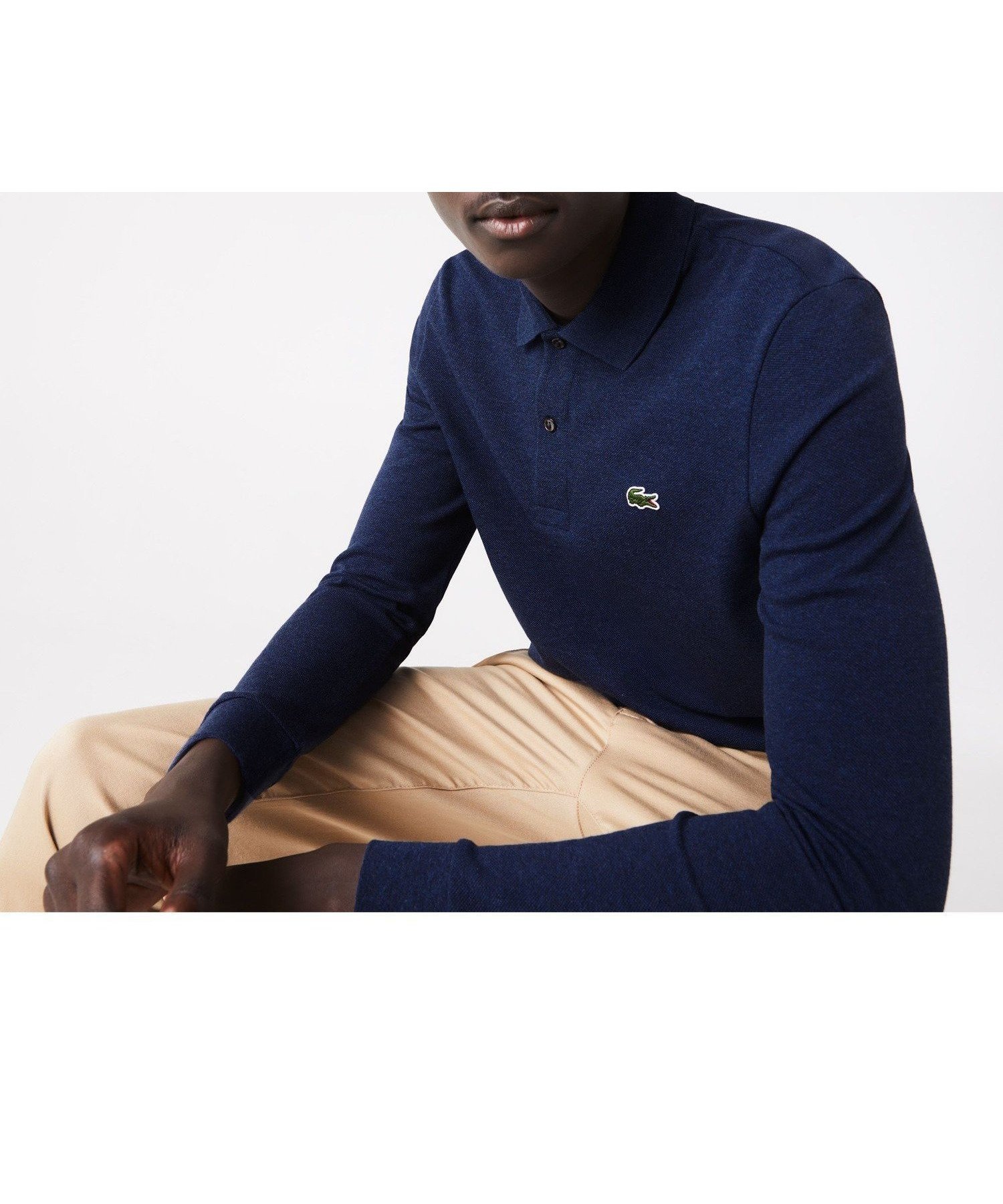 【ラコステ/LACOSTE / MEN】の長袖 リブ カラ-ポロシャツ L1313 (杢・長袖) インテリア・キッズ・メンズ・レディースファッション・服の通販 founy(ファニー) 　ファッション　Fashion　メンズファッション　MEN　ギフト プレゼント　Gift Present　ポロシャツ　Polo Shirt　定番　Standard　長袖　Long Sleeve　インディゴブルー|ID: prp329100004251323 ipo3291000000029505909