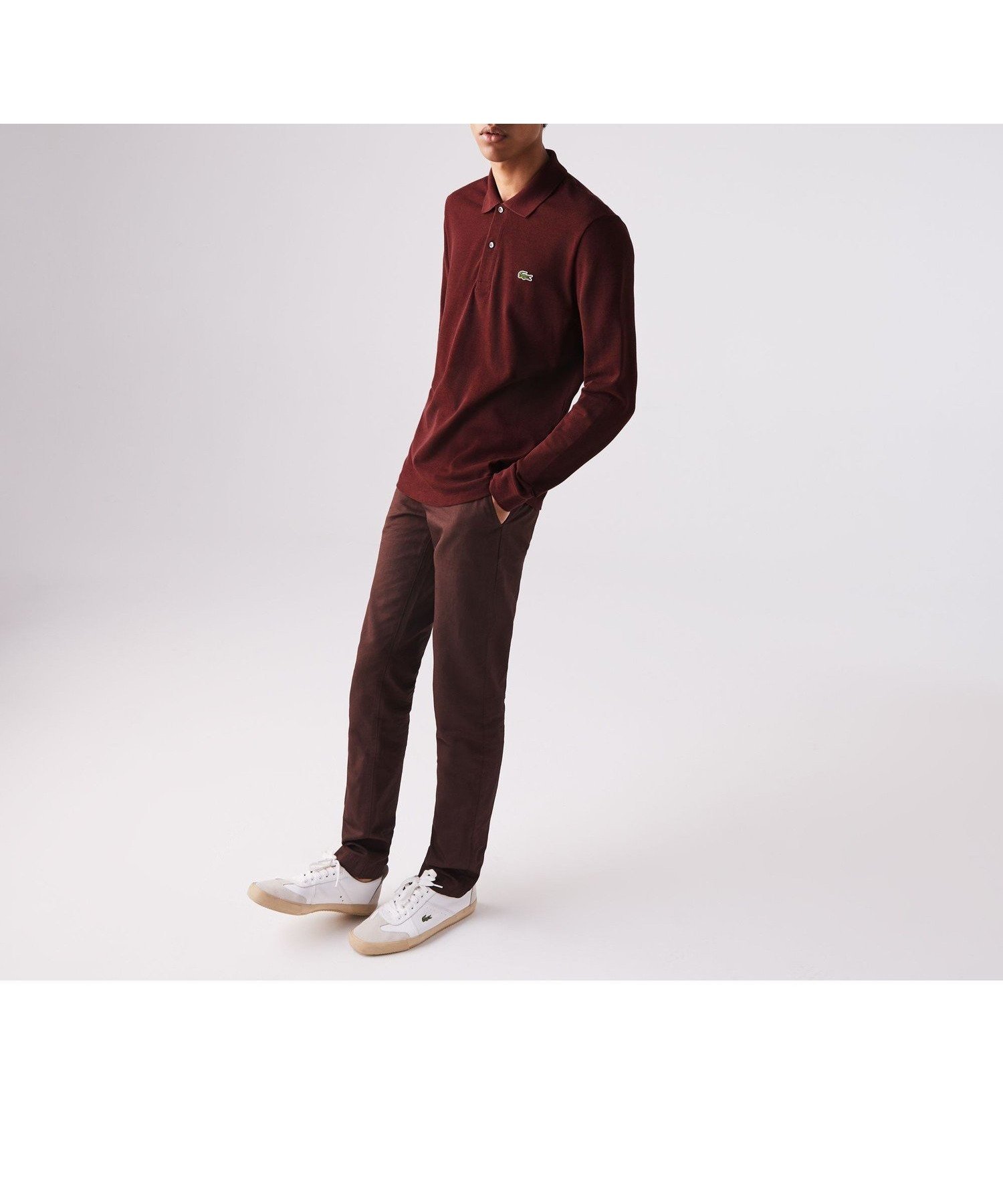 【ラコステ/LACOSTE / MEN】の長袖 リブ カラ-ポロシャツ L1313 (杢・長袖) インテリア・キッズ・メンズ・レディースファッション・服の通販 founy(ファニー) 　ファッション　Fashion　メンズファッション　MEN　ギフト プレゼント　Gift Present　ポロシャツ　Polo Shirt　定番　Standard　長袖　Long Sleeve　マルーン|ID: prp329100004251323 ipo3291000000029505927