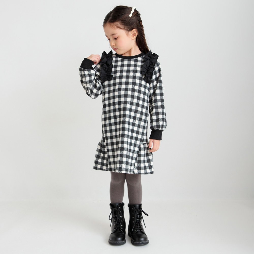 【ブランシェス/branshes / KIDS】の【あったか】裏起毛フリルワンピース 人気、トレンドファッション・服の通販 founy(ファニー) 　ファッション　Fashion　キッズファッション　KIDS　ワンピース　Dress/Kids　ギャザー　Gather　ギンガム　Gingham　チェック　Check　フリル　Frills　ポケット　Pocket　ミックス　Mix　ラベンダー　Lavender　切替　Switching　無地　Plain Color　 other-1|ID: prp329100004251707 ipo3291000000029509130