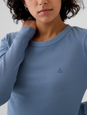 【ギャップ/GAP】のリブ編み クルーネック Tシャツ 人気、トレンドファッション・服の通販 founy(ファニー) ファッション Fashion レディースファッション WOMEN トップス・カットソー Tops/Tshirt シャツ/ブラウス Shirts/Blouses ロング / Tシャツ T-Shirts ストライプ Stripe ストレート Straight フィット Fit リラックス Relax 長袖 Long Sleeve |ID:prp329100004251874