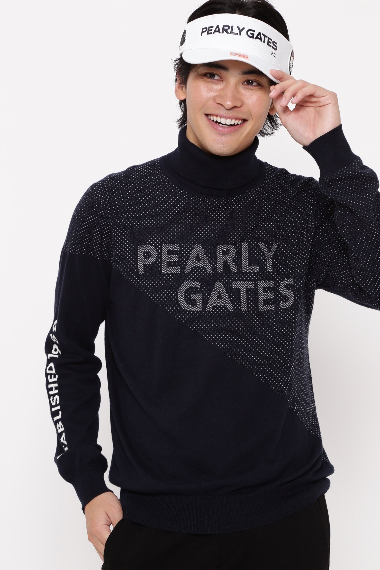 【パーリーゲイツ/PEARLY GATES / MEN】のカシミヤタッチコットンタートルネックニットプルオーバー コラーゲン加工 インテリア・キッズ・メンズ・レディースファッション・服の通販 founy(ファニー) 　ファッション　Fashion　メンズファッション　MEN　トップス・カットソー　Tops/Tshirt/Men　ニット　Knit Tops　カシミヤ　Cashmere　ドレープ　Drape　ブロッキング　Blocking　抗菌　Antibacterial　ダークネイビー|ID: prp329100004251927 ipo3291000000029511256