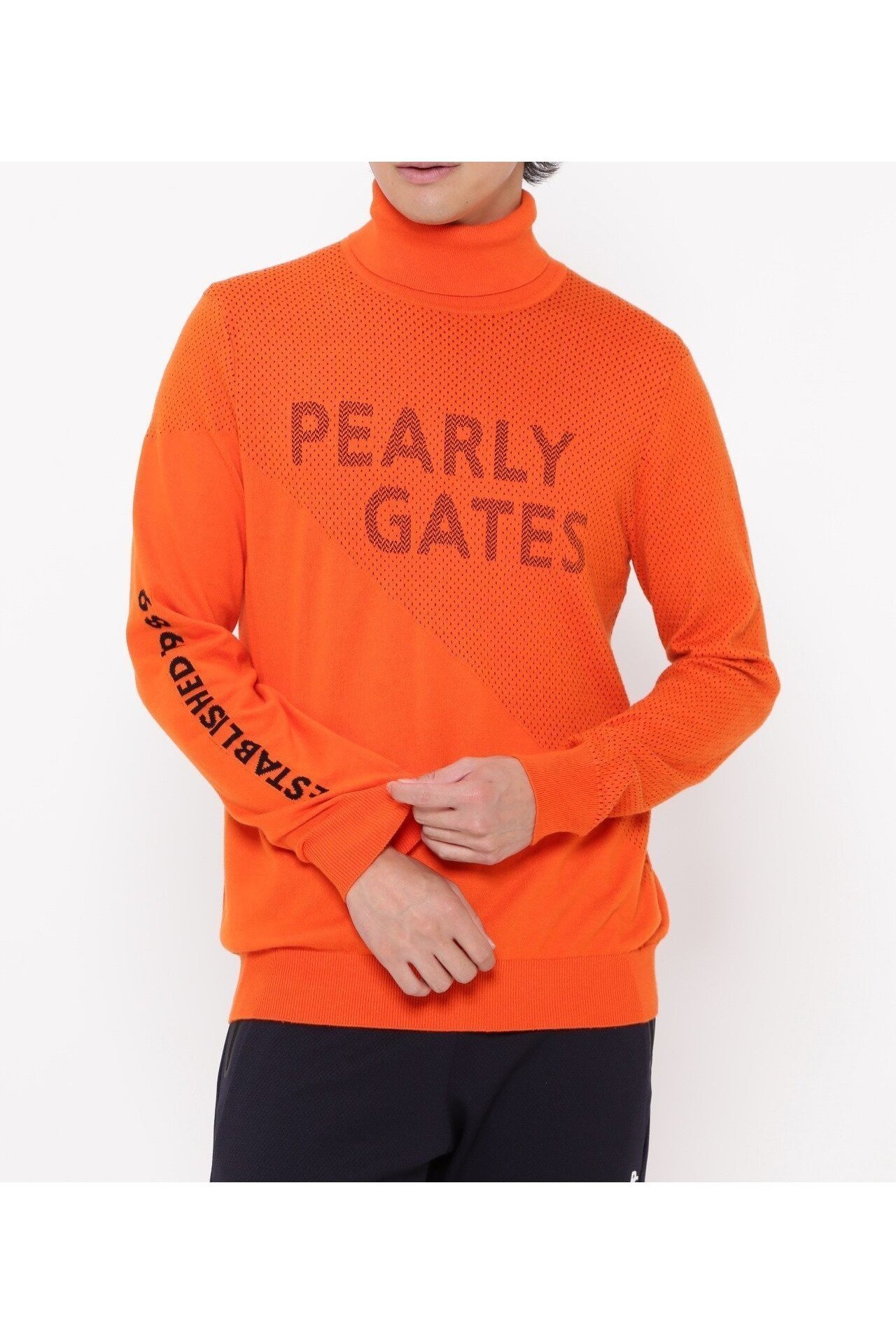 【パーリーゲイツ/PEARLY GATES / MEN】のカシミヤタッチコットンタートルネックニットプルオーバー コラーゲン加工 インテリア・キッズ・メンズ・レディースファッション・服の通販 founy(ファニー) 　ファッション　Fashion　メンズファッション　MEN　トップス・カットソー　Tops/Tshirt/Men　ニット　Knit Tops　カシミヤ　Cashmere　ドレープ　Drape　ブロッキング　Blocking　抗菌　Antibacterial　オレンジ|ID: prp329100004251927 ipo3291000000029511258