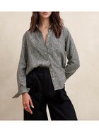 【バナナリパブリック ファクトリーストア/BANANA REPUBLIC FACTORY STORE】のBANANA REPUBLIC FACTORY STORE クラシックリネンブレンドシャツ BLACK_STRIPE|ID: prp329100004251975 ipo3291000000029511629