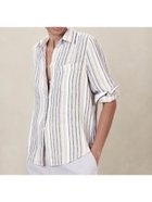 【バナナリパブリック ファクトリーストア/BANANA REPUBLIC FACTORY STORE】のBANANA REPUBLIC FACTORY STORE クラシックリネンブレンドシャツ IVORY_MULTI_STRIPE|ID: prp329100004251975 ipo3291000000029511635