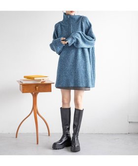 【ローリーズファーム/LOWRYS FARM】のハイZIPミックスニットミニワンピース 人気、トレンドファッション・服の通販 founy(ファニー) ファッション Fashion レディースファッション WOMEN ワンピース Dress おすすめ Recommend チュニック Tunic ハイネック High Neck ハーフ Half ロング Long |ID:prp329100004252090