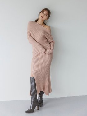 【スナイデル/SNIDEL】 【WEB限定カラーあり】ワンショルアシメニットワンピース人気、トレンドファッション・服の通販 founy(ファニー) ファッション Fashion レディースファッション WOMEN ワンピース Dress ニットワンピース Knit Dresses おすすめ Recommend エレガント 上品 Elegant オフショル Off Shoulder ショルダー Shoulder ストレート Straight スリット Slit ドレープ Drape フェミニン Feminine ミックス Mix |ID:prp329100004252438