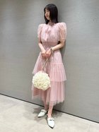 【ファーファー/FURFUR】のハーフスリーブチュールドレス 人気、トレンドファッション・服の通販 founy(ファニー) ファッション Fashion レディースファッション WOMEN ワンピース Dress ドレス Party Dresses シャーリング Shirring シンプル Simple 人気 Popularity thumbnail PNK[066]|ID: prp329100004252482 ipo3291000000029517259