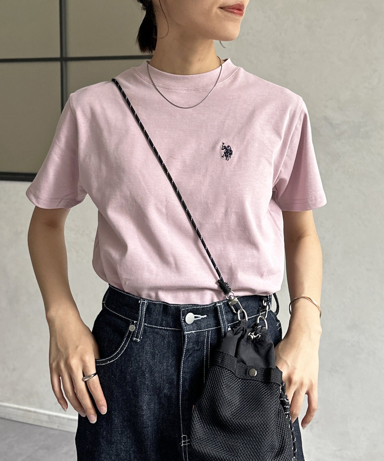 【シーピーシーエム/CPCM】の【U.S. POLO ASSN.】天竺クルーTシャツ インテリア・キッズ・メンズ・レディースファッション・服の通販 founy(ファニー) 　ファッション　Fashion　レディースファッション　WOMEN　トップス・カットソー　Tops/Tshirt　シャツ/ブラウス　Shirts/Blouses　ロング / Tシャツ　T-Shirts　インナー　Inner　ベーシック　Basic　ロング　Long　ワンポイント　One Point　ピンク|ID: prp329100004252974 ipo3291000000029522414