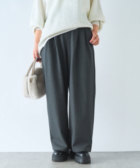 【アンディコール/un dix cors】の裏起毛ストレッチタックパンツ 人気、トレンドファッション・服の通販 founy(ファニー) ファッション Fashion レディースファッション WOMEN パンツ Pants ウェーブ Wave 秋 Autumn/Fall ジャケット Jacket ジャージー Jersey スタイリッシュ Stylish ストレッチ Stretch ストレート Straight プリント Print ベーシック Basic ポケット Pocket ミドル Middle ワイド Wide 冬 Winter おすすめ Recommend |ID:prp329100004253145