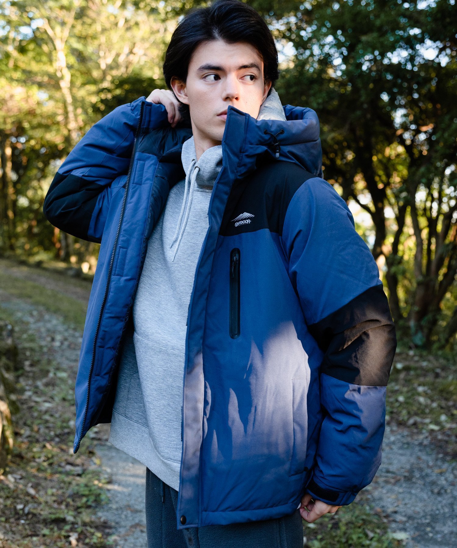 【ジーンズメイト/JEANS MATE / MEN】のOUTDOOR PRODUCTS/切替中綿フードジャケット インテリア・キッズ・メンズ・レディースファッション・服の通販 founy(ファニー) 　ファッション　Fashion　メンズファッション　MEN　ジャケット　Jacket　切替　Switching　防寒　Cold Protection　ネービー|ID: prp329100004253336 ipo3291000000029527395