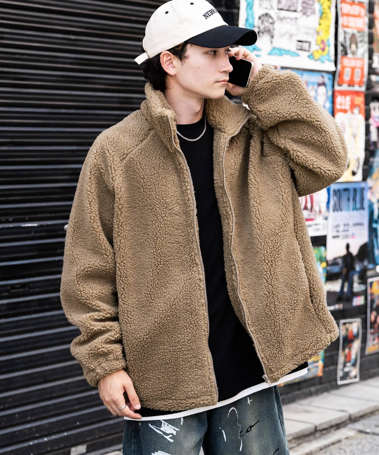 【ロッキーモンロー/Rocky Monroe】のオーバーサイズシープボアジャケット インテリア・キッズ・メンズ・レディースファッション・服の通販 founy(ファニー) 　ファッション　Fashion　レディースファッション　WOMEN　アウター　Coat Outerwear　ジャケット　Jackets　アウトドア　Outdoor　秋　Autumn/Fall　カットソー　Cut And Sew　ジップ　Zip　スウェット　Sweat　スタンド　Stand　トレンド　Trend　ドローコード　Draw Cord　バランス　Balance　パーカー　Hoodie　フロント　Front　防寒　Cold Protection　メンズ　Mens　ルーズ　Loose　冬　Winter　再入荷　Restock/Back In Stock/Re Arrival　おすすめ　Recommend　ベージュ|ID: prp329100004253396 ipo3291000000029528212