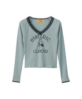 【ヒステリックグラマー/HYSTERIC GLAMOUR】のHYSTERIC ANGEL ショート丈Tシャツ 人気、トレンドファッション・服の通販 founy(ファニー) ファッション Fashion レディースファッション WOMEN トップス・カットソー Tops/Tshirt シャツ/ブラウス Shirts/Blouses ロング / Tシャツ T-Shirts オフショルダー Off Shoulder ガーリー Girly グラフィック Graphic ショート Short スリーブ Sleeve フロント Front レース Race 長袖 Long Sleeve |ID:prp329100004253573