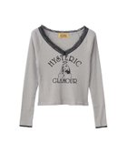 【ヒステリックグラマー/HYSTERIC GLAMOUR】のHYSTERIC ANGEL ショート丈Tシャツ 人気、トレンドファッション・服の通販 founy(ファニー) ファッション Fashion レディースファッション WOMEN トップス・カットソー Tops/Tshirt シャツ/ブラウス Shirts/Blouses ロング / Tシャツ T-Shirts オフショルダー Off Shoulder ガーリー Girly グラフィック Graphic ショート Short スリーブ Sleeve フロント Front レース Race 長袖 Long Sleeve thumbnail グレー|ID: prp329100004253573 ipo3291000000029529741