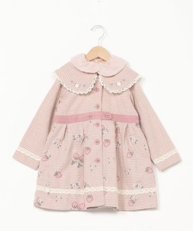 【スーリー/Souris / KIDS】のいちご刺繍コート 人気、トレンドファッション・服の通販 founy(ファニー) ファッション Fashion キッズファッション KIDS アウター Coat Outerwear /Kids エンブロイダリー Embroidery クラシカル Classical ラウンド Round |ID:prp329100004253610