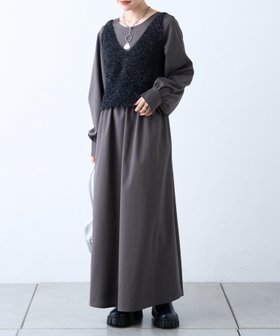 【パルグループ/PAL GROUP】の【w closet】ラメビスチェ+ワンピースSET 人気、トレンドファッション・服の通販 founy(ファニー) ファッション Fashion レディースファッション WOMEN ワンピース Dress インナー Inner トレンド Trend ハイネック High Neck ベスト Vest リボン Ribbon ロング Long 長袖 Long Sleeve |ID:prp329100004254030