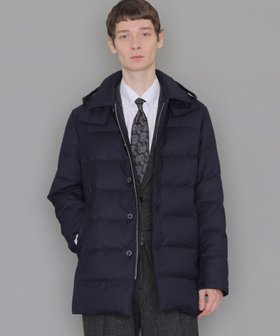 【マッキントッシュ ロンドン/MACKINTOSH LONDON / MEN】の【ELINGTON】ウールポリエステルフーデッドダウンアウター 人気、トレンドファッション・服の通販 founy(ファニー) ファッション Fashion メンズファッション MEN アウター Coats Outerwear/Men ジャケット Jacket ダウン Down 冬 Winter 秋 Autumn/Fall |ID:prp329100004254204