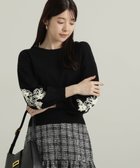 【プロポーション ボディドレッシング/PROPORTION BODY DRESSING】のバイカラーリボン刺繍ニット WEB限定カラー ブルー 人気、トレンドファッション・服の通販 founy(ファニー) ファッション Fashion レディースファッション WOMEN トップス・カットソー Tops/Tshirt ニット Knit Tops おすすめ Recommend シフォン Chiffon シンプル Simple フェミニン Feminine ボトム Bottom リボン Ribbon thumbnail ブラック|ID: prp329100004254528 ipo3291000000029541836