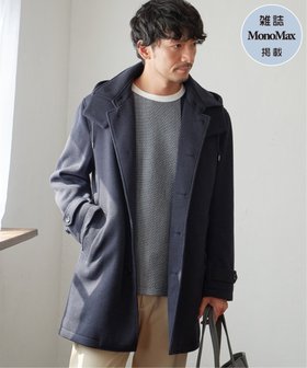 【イッカ/ikka / MEN】の【雑誌MonoMax12月号掲載】ウールライクニットステンカラーコート 人気、トレンドファッション・服の通販 founy(ファニー) ファッション Fashion メンズファッション MEN 12月号 December Issue コラボ Collaboration プリント Print ヘリンボン Herringbone 定番 Standard 雑誌 Magazine |ID:prp329100004254568