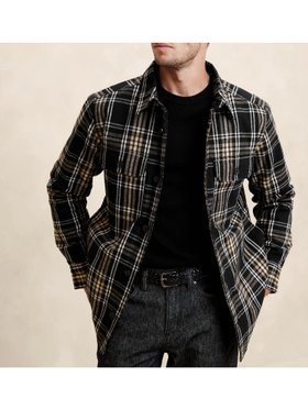 【バナナリパブリック ファクトリーストア/BANANA REPUBLIC FACTORY STORE / MEN】のBANANA REPUBLIC FACTORY STORE チェック柄シャケット 人気、トレンドファッション・服の通販 founy(ファニー) ファッション Fashion メンズファッション MEN ジャケット Jacket スリーブ Sleeve チェック Check プリント Print ロング Long |ID:prp329100004254608