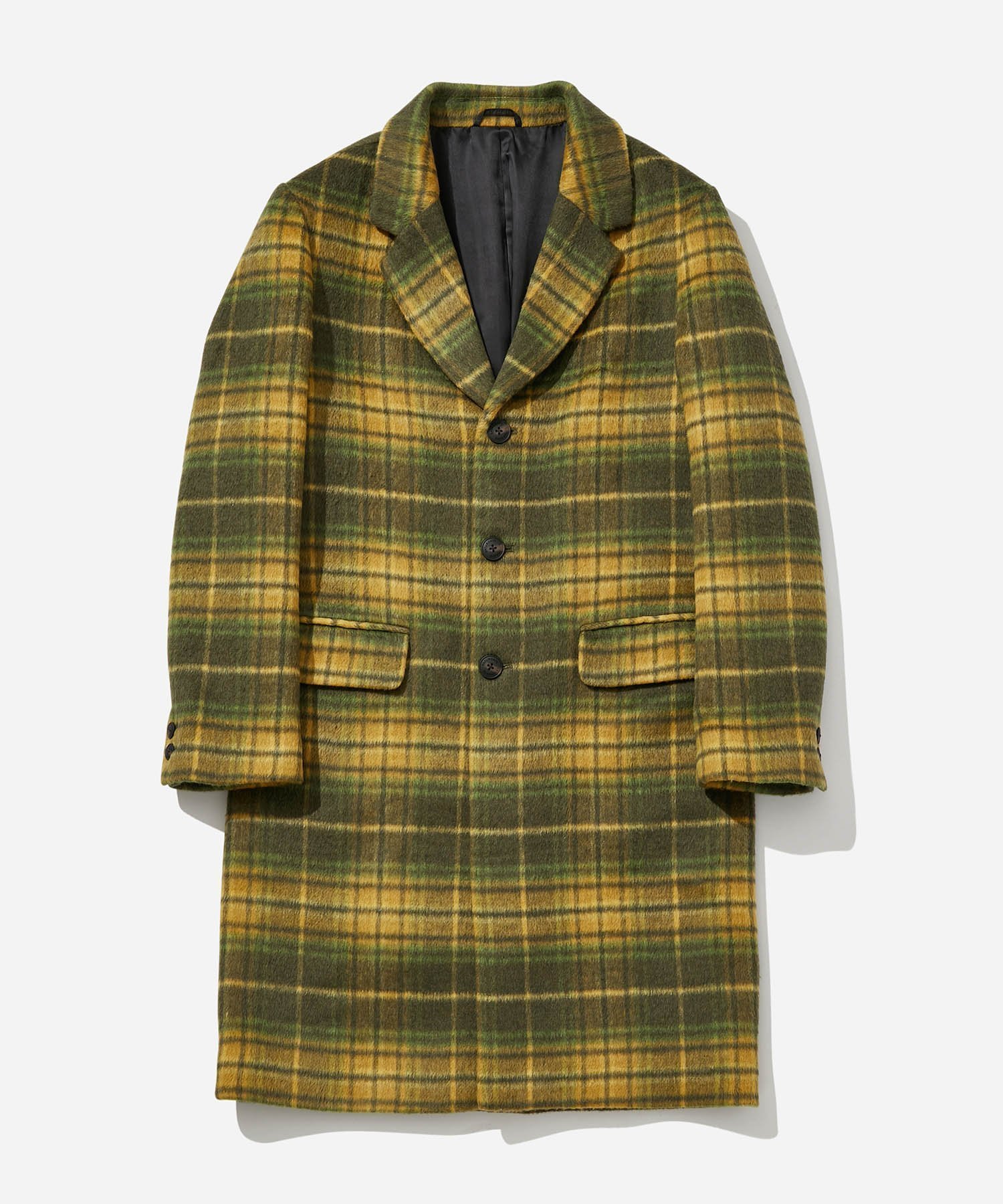 【サタデーズ ニューヨークシティ/SATURDAYS NYC / MEN】のMorgan Plaid Overcoat インテリア・キッズ・メンズ・レディースファッション・服の通販 founy(ファニー) 　ファッション　Fashion　メンズファッション　MEN　アウター　Coats Outerwear/Men　アクリル　Acrylic　インナー　Inner　クラシック　Classic　ダウン　Down　チェック　Check　パーカー　Hoodie　エレガント 上品　Elegant　オリーブ(37)|ID: prp329100004254623 ipo3291000000029542775