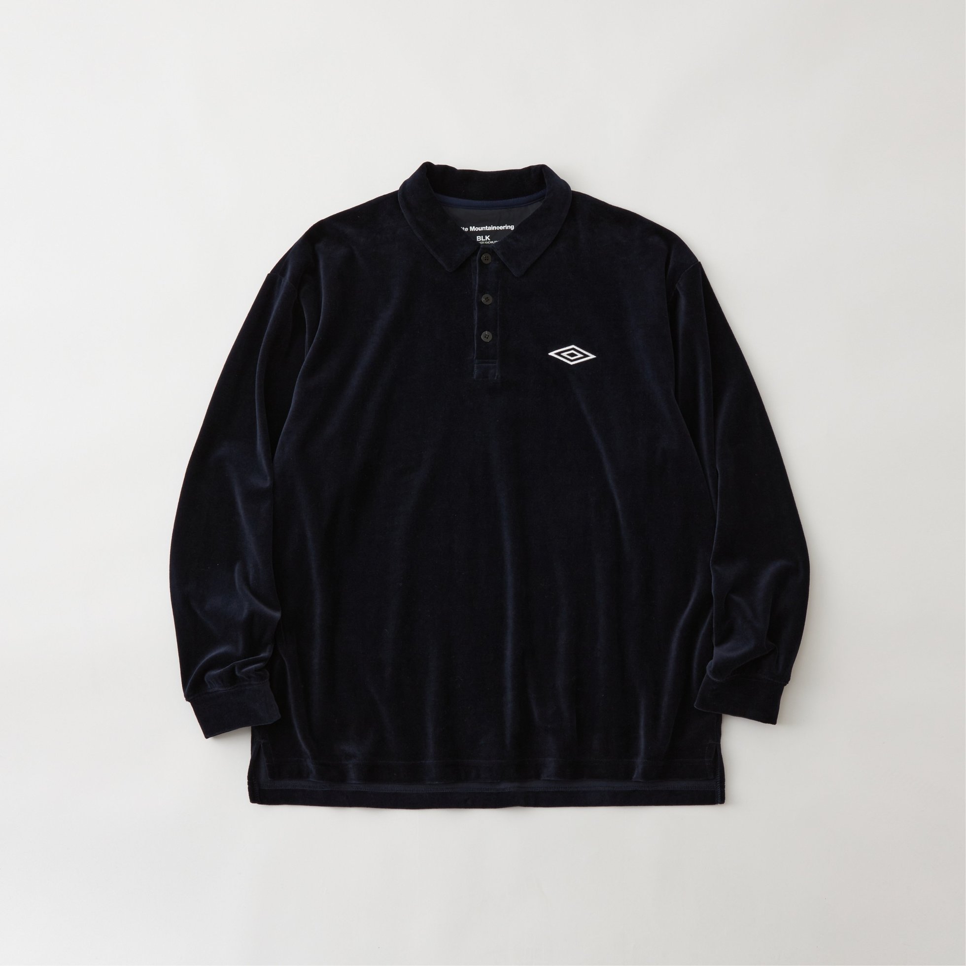 【ホワイト マウンテニアリング/White Mountaineering / MEN】のWM×UMBRO VELOUR POLO SHIRT インテリア・キッズ・メンズ・レディースファッション・服の通販 founy(ファニー) 　ファッション　Fashion　メンズファッション　MEN　セットアップ　Set Up　フロント　Front　プリント　Print　ベロア　Velor　リラックス　Relax　NAVY|ID: prp329100004254664 ipo3291000000029543094