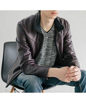 【エムケイ ミッシェルクラン/MK MICHEL KLEIN homme / MEN】のLAMB LEATHER スタンドカラーブルゾン 人気、トレンドファッション・服の通販 founy(ファニー) ファッション Fashion メンズファッション MEN シェイプ Shape スタンド Stand ストレッチ Stretch タフタ Taffeta 人気 Popularity ブルゾン Blouson ワイヤー Wire おすすめ Recommend |ID:prp329100004255084