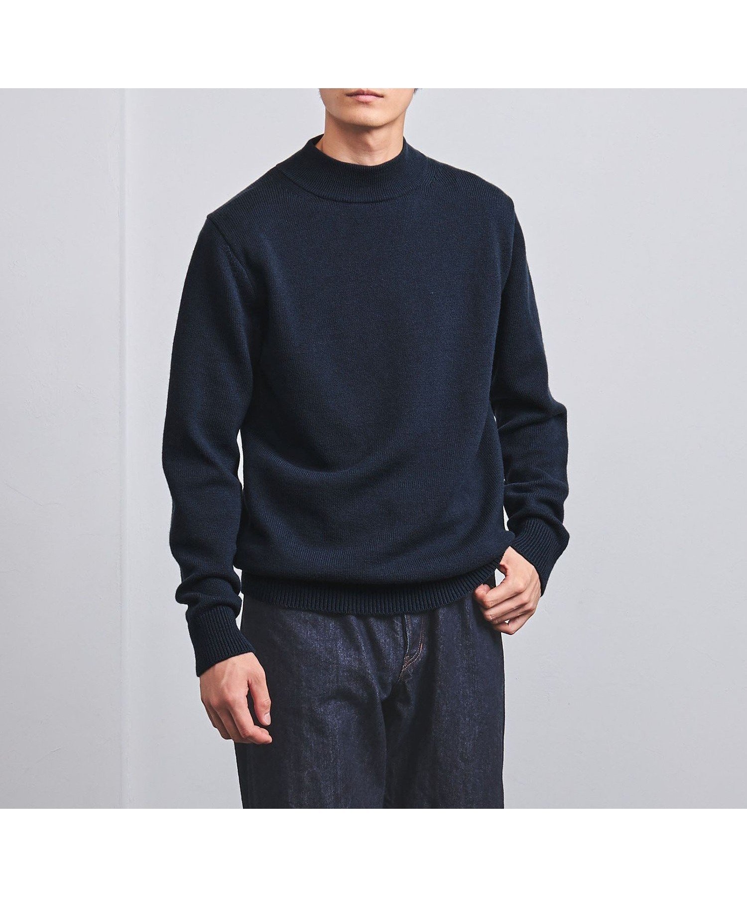 【ユナイテッドアローズ/UNITED ARROWS / MEN】のYAMAGATA ミドルゲージ ウール モックネック ニット インテリア・キッズ・メンズ・レディースファッション・服の通販 founy(ファニー) 　ファッション　Fashion　メンズファッション　MEN　おすすめ　Recommend　インナー　Inner　コーデュロイ　Corduroy　ジャケット　Jacket　スタンダード　Standard　スラックス　Slacks　デニム　Denim　ブルゾン　Blouson　ミドル　Middle　モックネック　Mock Neck　エレガント 上品　Elegant　冬　Winter　定番　Standard　NAVY|ID: prp329100004255294 ipo3291000000029550209