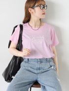 【エヘカソポ/ehka sopo】の刺繍ロゴTシャツ 人気、トレンドファッション・服の通販 founy(ファニー) ファッション Fashion レディースファッション WOMEN トップス・カットソー Tops/Tshirt シャツ/ブラウス Shirts/Blouses ロング / Tシャツ T-Shirts シンプル Simple フェイス Face ラウンド Round thumbnail ピンク|ID: prp329100004255473 ipo3291000000029553827