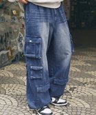 【ザ カジュアル/THE CASUAL / MEN】のナイロン/デニムマルチポケットドレープバギーカーゴパンツ 人気、トレンドファッション・服の通販 founy(ファニー) ファッション Fashion メンズファッション MEN ボトムス Bottoms/Men ドローコード Draw Cord ポケット Pocket thumbnail ブルーウォッシュ|ID: prp329100004257076 ipo3291000000029565412