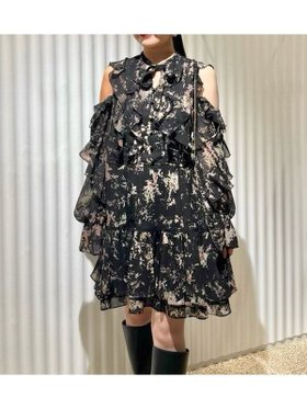 【スナイデル/SNIDEL】 プリントフリルミニワンピース人気、トレンドファッション・服の通販 founy(ファニー) ファッション Fashion レディースファッション WOMEN ワンピース Dress イエロー Yellow 春 Spring カーディガン Cardigan シアー Sheer シフォン Chiffon ショルダー Shoulder ストレート Straight トレンド Trend 定番 Standard フリル Frills フロント Front レース Race ロング Long おすすめ Recommend |ID:prp329100004257393