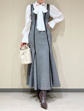 【スナイデル/SNIDEL】のUネックジャンスカ 人気、トレンドファッション・服の通販 founy(ファニー) ファッション Fashion レディースファッション WOMEN インナー Inner スリット Slit ハイネック High Neck パイピング Piping メタル Metal ワンポイント One Point エレガント 上品 Elegant |ID:prp329100004257394