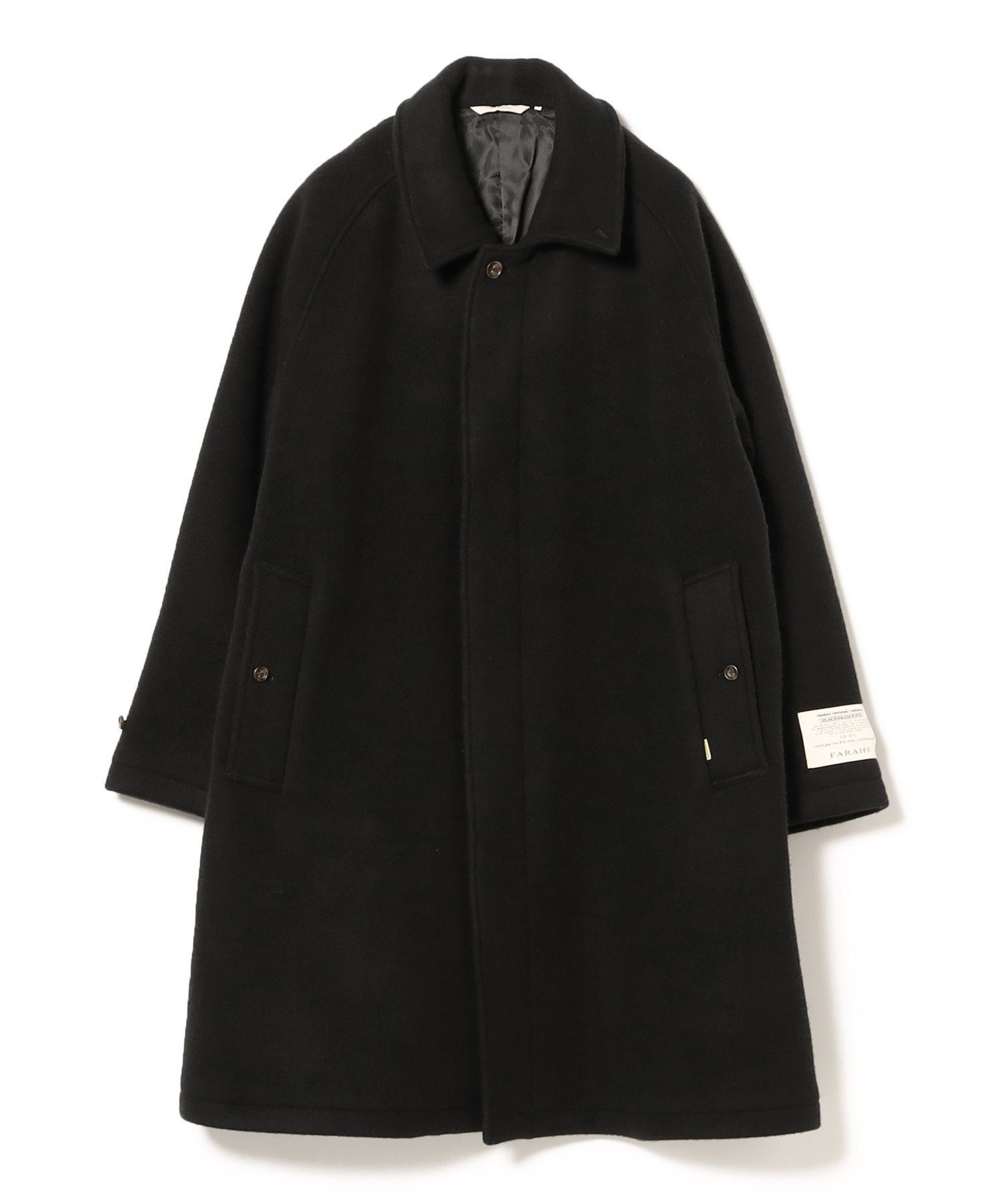 【ビームス ウイメン/BEAMS】のFARAH / Bal Collar Overcoat インテリア・キッズ・メンズ・レディースファッション・服の通販 founy(ファニー) 　ファッション　Fashion　レディースファッション　WOMEN　アウター　Coat Outerwear　コート　Coats　おすすめ　Recommend　クラシカル　Classical　スラックス　Slacks　デニム　Denim　トレンド　Trend　エレガント 上品　Elegant　Black|ID: prp329100004258684 ipo3291000000029650601