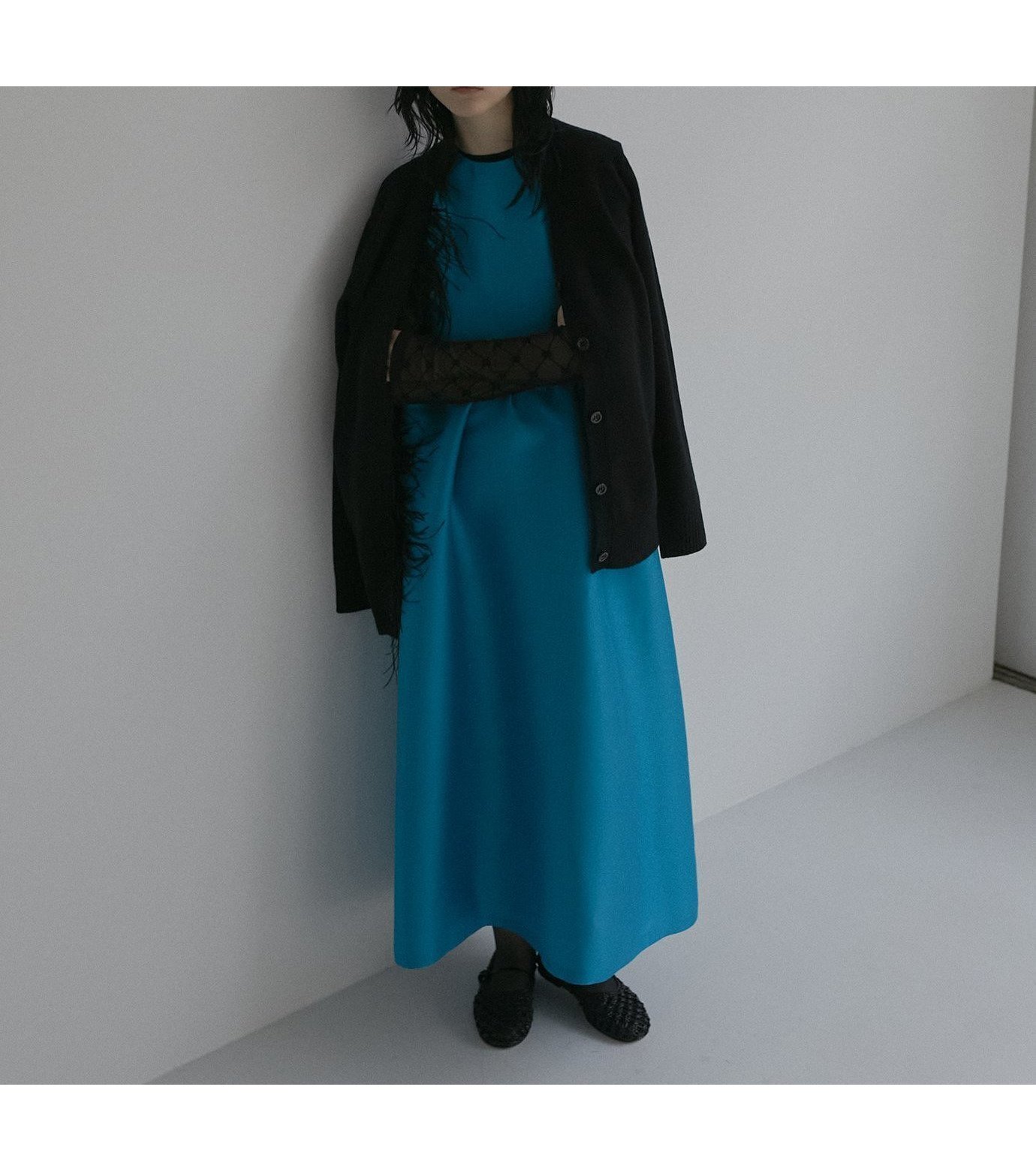 【ルシェル ブルー/LE CIEL BLEU】のシルキーバックオープンドレス / Silky Back Open Dress インテリア・キッズ・メンズ・レディースファッション・服の通販 founy(ファニー) 　ファッション　Fashion　レディースファッション　WOMEN　ワンピース　Dress　ドレス　Party Dresses　バッグ　Bag　アメリカン　American　シルキー　Silky　シルク　Silk　スリーブ　Sleeve　ダブル　Double　バランス　Balance　ターコイズブルー|ID: prp329100004258989 ipo3291000000029578198