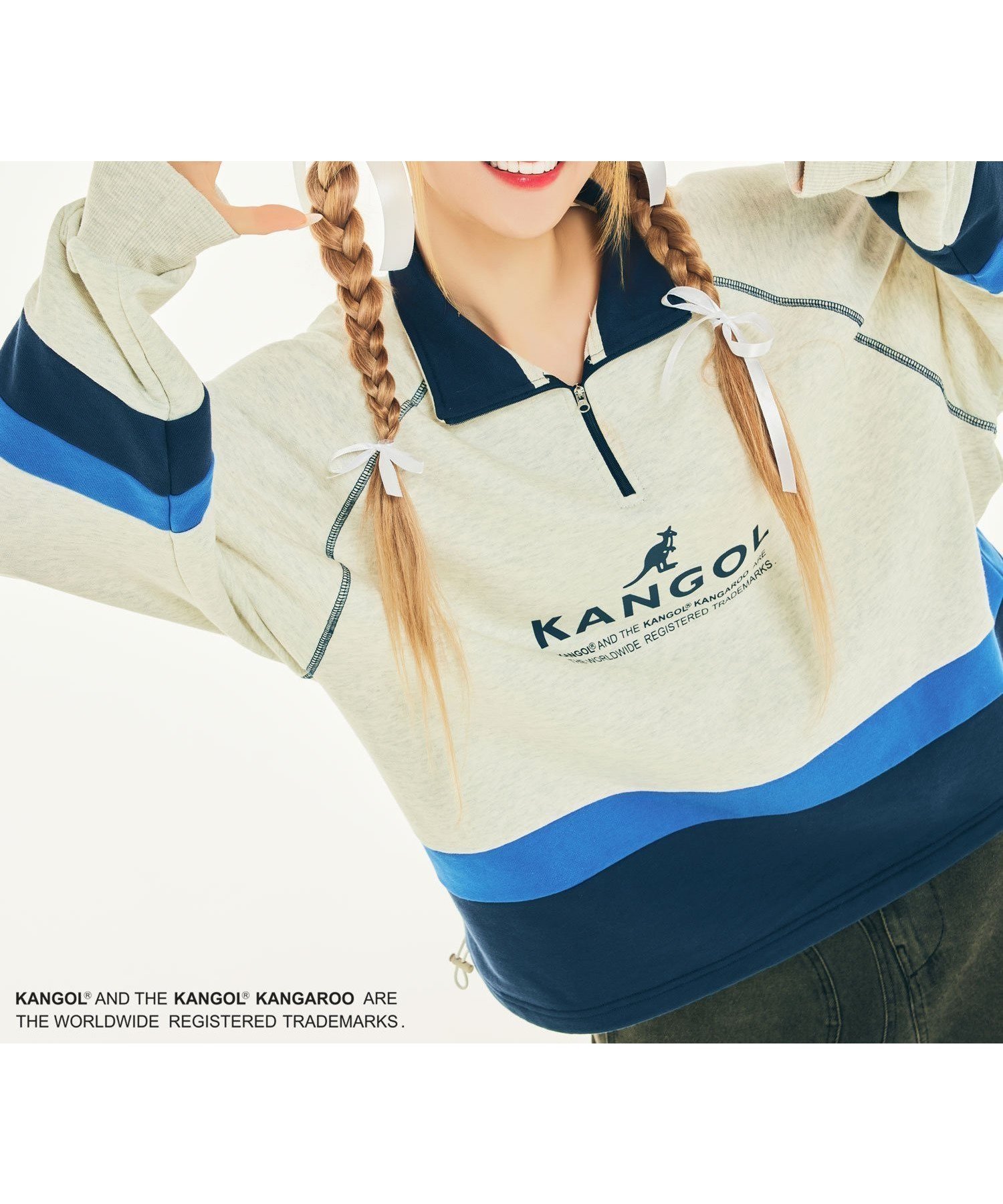 【パルグループ/PAL GROUP】の【Ciaopanic】【WOOAH×KANGOL】ハーフジップスウェット 人気、トレンドファッション・服の通販 founy(ファニー) 　ファッション　Fashion　レディースファッション　WOMEN　トップス・カットソー　Tops/Tshirt　パーカ　Sweats　スウェット　Sweat　スウェット　Sweat　スポーティ　Sporty　トレンド　Trend　プリーツ　Pleats　ロング　Long　おすすめ　Recommend　エレガント 上品　Elegant　 other-1|ID: prp329100004259034 ipo3291000000029578427