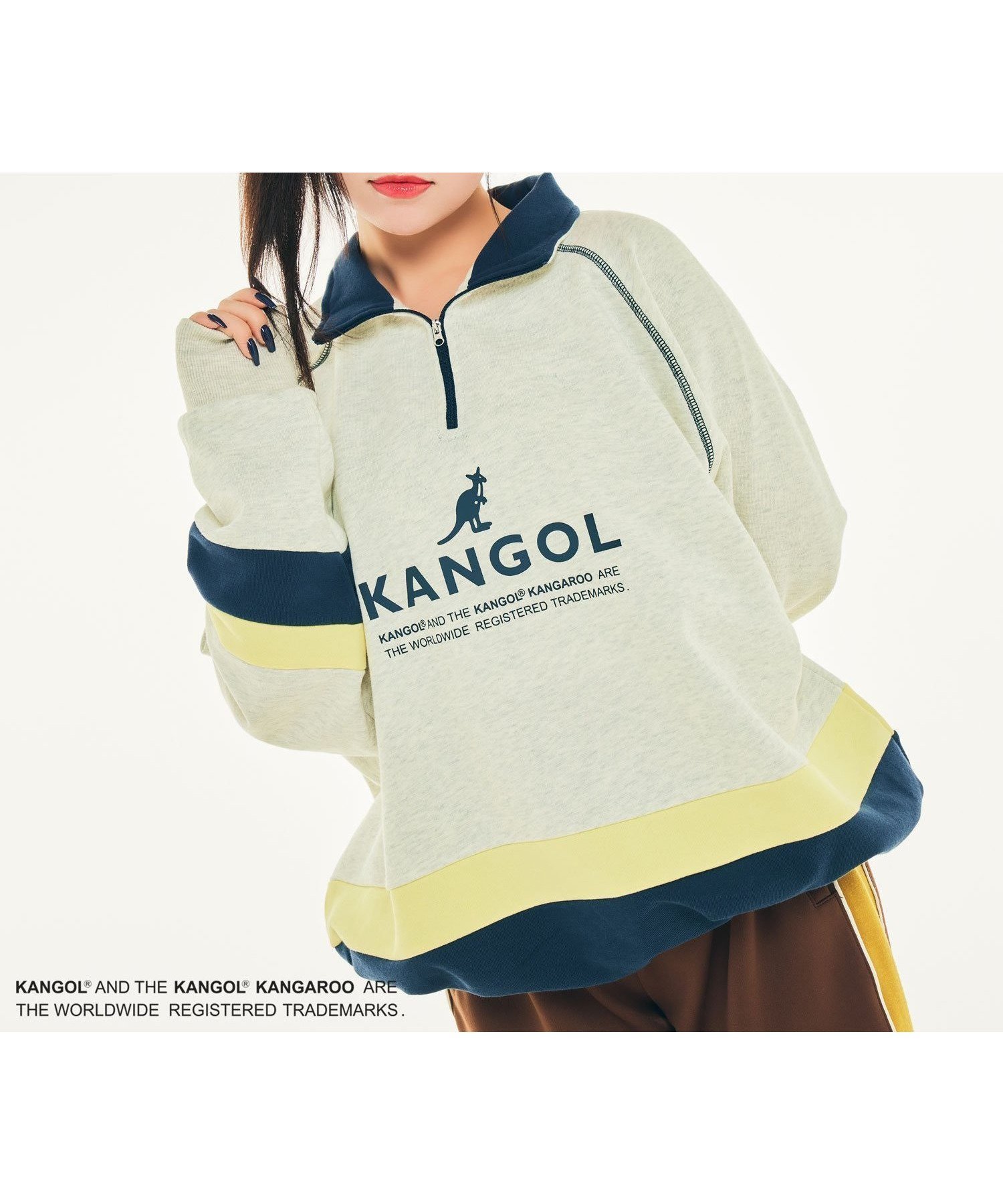 【パルグループ/PAL GROUP】の【Ciaopanic】【WOOAH×KANGOL】ハーフジップスウェット インテリア・キッズ・メンズ・レディースファッション・服の通販 founy(ファニー) 　ファッション　Fashion　レディースファッション　WOMEN　トップス・カットソー　Tops/Tshirt　パーカ　Sweats　スウェット　Sweat　スウェット　Sweat　スポーティ　Sporty　トレンド　Trend　プリーツ　Pleats　ロング　Long　おすすめ　Recommend　エレガント 上品　Elegant　イエロー|ID: prp329100004259034 ipo3291000000029578430