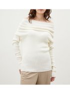 【ミラオーウェン/Mila Owen】のドレープデザインオフショルニットTOPS WHT[001]|ID:prp329100004260398