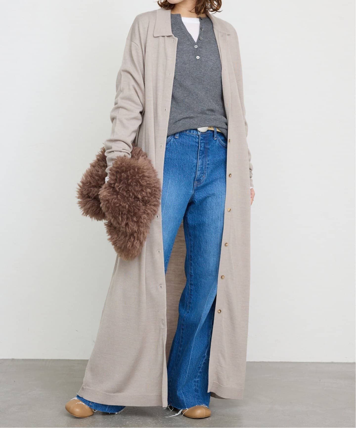 【スローブ イエナ/SLOBE IENA】の襟付きロングニットワンピース 人気、トレンドファッション・服の通販 founy(ファニー) 　ファッション　Fashion　レディースファッション　WOMEN　ワンピース　Dress　ニットワンピース　Knit Dresses　2024年　2024　2024-2025秋冬・A/W　Aw/Autumn/Winter/Fw/Fall/2024-2025　おすすめ　Recommend　カットソー　Cut And Sew　デニム　Denim　トレンド　Trend　ボトム　Bottom　 other-1|ID: prp329100004261384 ipo3291000000029617931