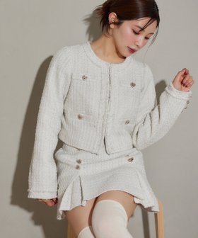 【ナイスクラップ/NICE CLAUP】の【Heart collection】ハートボタンツイードセットアップ 人気、トレンドファッション・服の通販 founy(ファニー) ファッション Fashion レディースファッション WOMEN セットアップ Setup おすすめ Recommend アクセサリー Accessories ジャケット Jacket セットアップ Set Up ツイード Tweed デニム Denim フレア Flare ロング Long 冬 Winter |ID:prp329100004261496