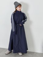 【エヘカソポ/ehka sopo】の◎トラックジャケットドッキングワンピース 人気、トレンドファッション・服の通販 founy(ファニー) ファッション Fashion レディースファッション WOMEN アウター Coat Outerwear ジャケット Jackets ジャケット Jacket ドッキング Docking フロント Front thumbnail ネイビー|ID: prp329100004261521 ipo3291000000029619637