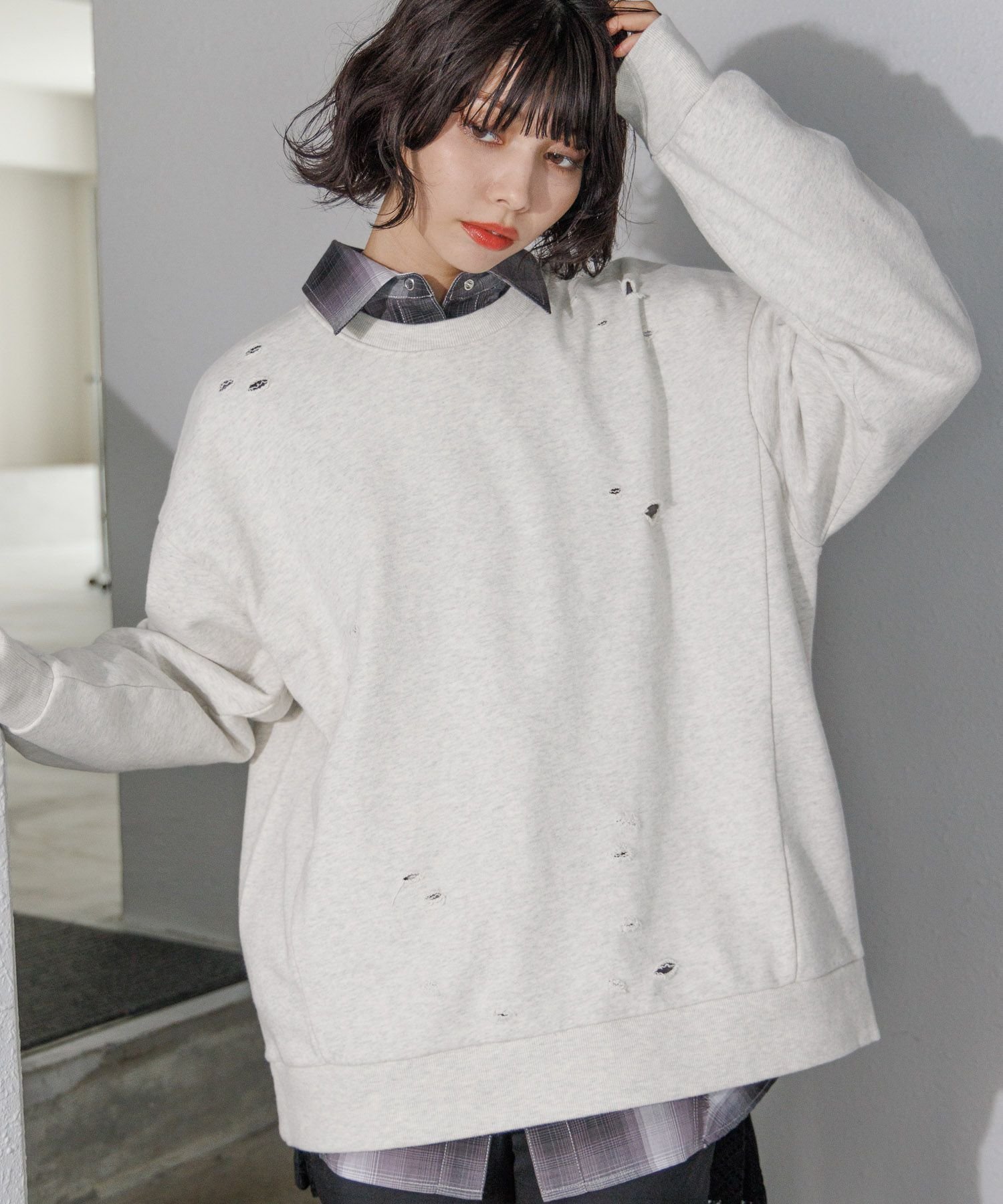 【ページボーイ/PAGEBOY】のダメージBIGスウェット インテリア・キッズ・メンズ・レディースファッション・服の通販 founy(ファニー) 　ファッション　Fashion　レディースファッション　WOMEN　トップス・カットソー　Tops/Tshirt　パーカ　Sweats　スウェット　Sweat　おすすめ　Recommend　スウェット　Sweat　ダメージ　Damage　ヴィンテージ　Vintage　オートミール50|ID: prp329100004261740 ipo3291000000029624129